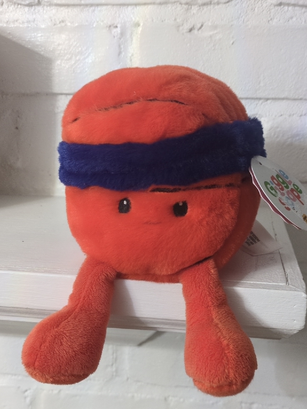 Orange Plush Basket Smile Blue Headband Cute Feet Ledge Gigle Scape NWT Soft